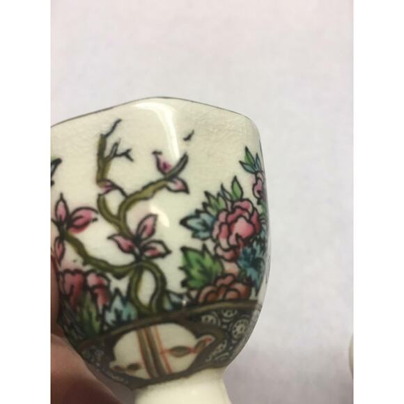 VINTAGE Coalport CHINA Indian Tree Pattern SET OF TWO Egg Cups ROUND Base - Picture 8 of 8